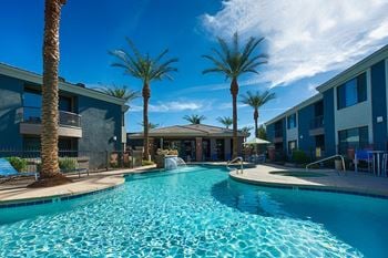 four sparkling pools with outdoors spa | Element Deer Valley Apartments Phoenix, Arizona